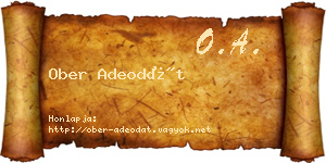 Ober Adeodát névjegykártya